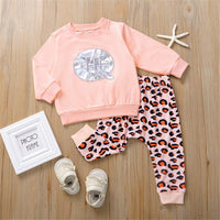 Toddler Girls Long Sleeve Top & Leopard Leggings Girls Clothes Wholesale - PrettyKid