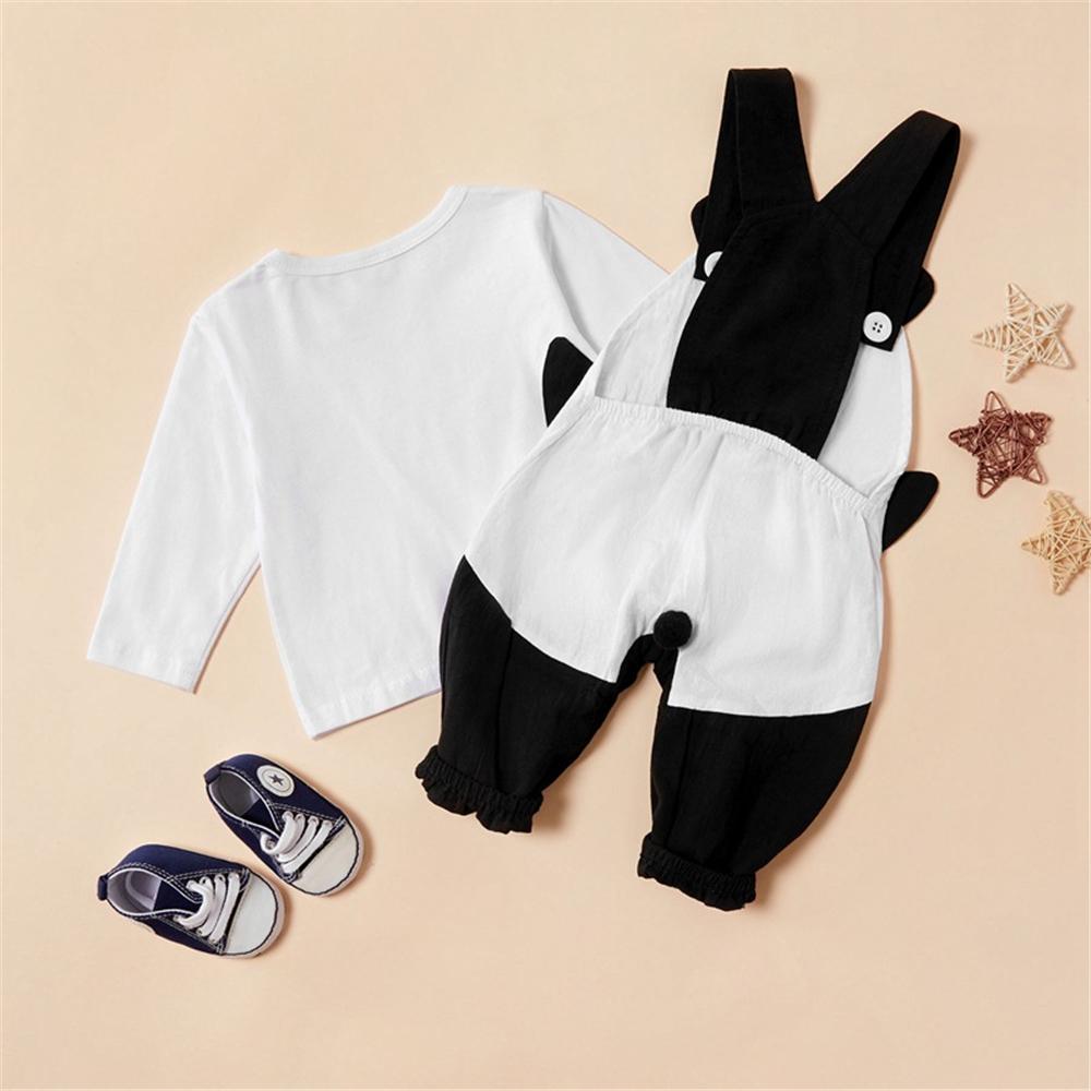 Baby Girls Long Sleeve Top & Panda Romper Cheap Boutique Baby Clothing - PrettyKid