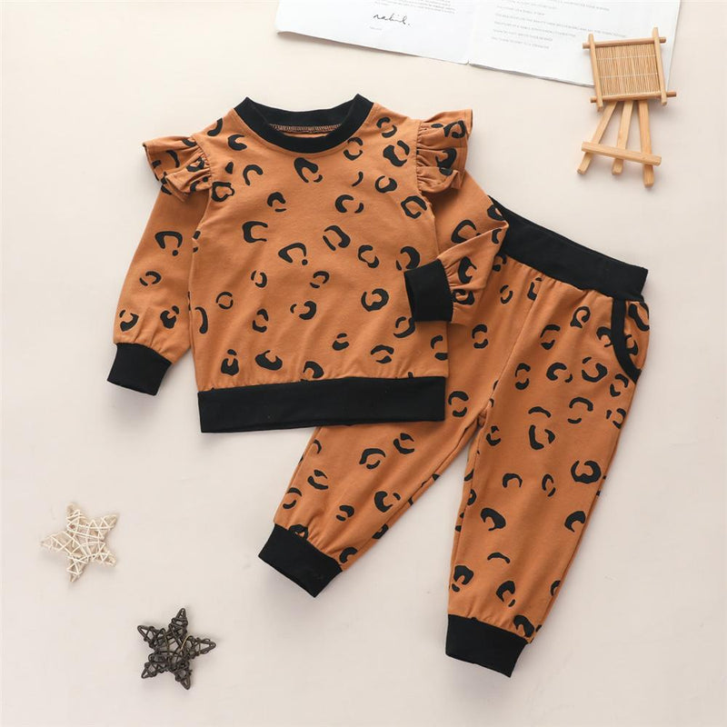 Toddler Girl Print Long Sleeve Top & Pants Wholesale Girls Boutique Clothing - PrettyKid