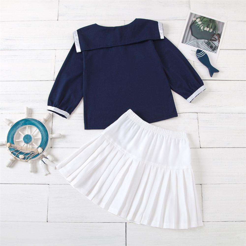 Girls Long Sleeve Top & Pleated Skirt Wholesale Boutique Girl Clothing - PrettyKid
