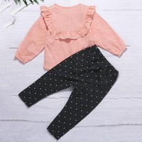 Baby Girls Long Sleeve Top & Polka Dot Trousers Baby Clothes Warehouse - PrettyKid