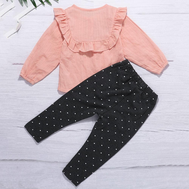 Baby Girls Long Sleeve Top & Polka Dot Trousers Baby Clothes Warehouse - PrettyKid