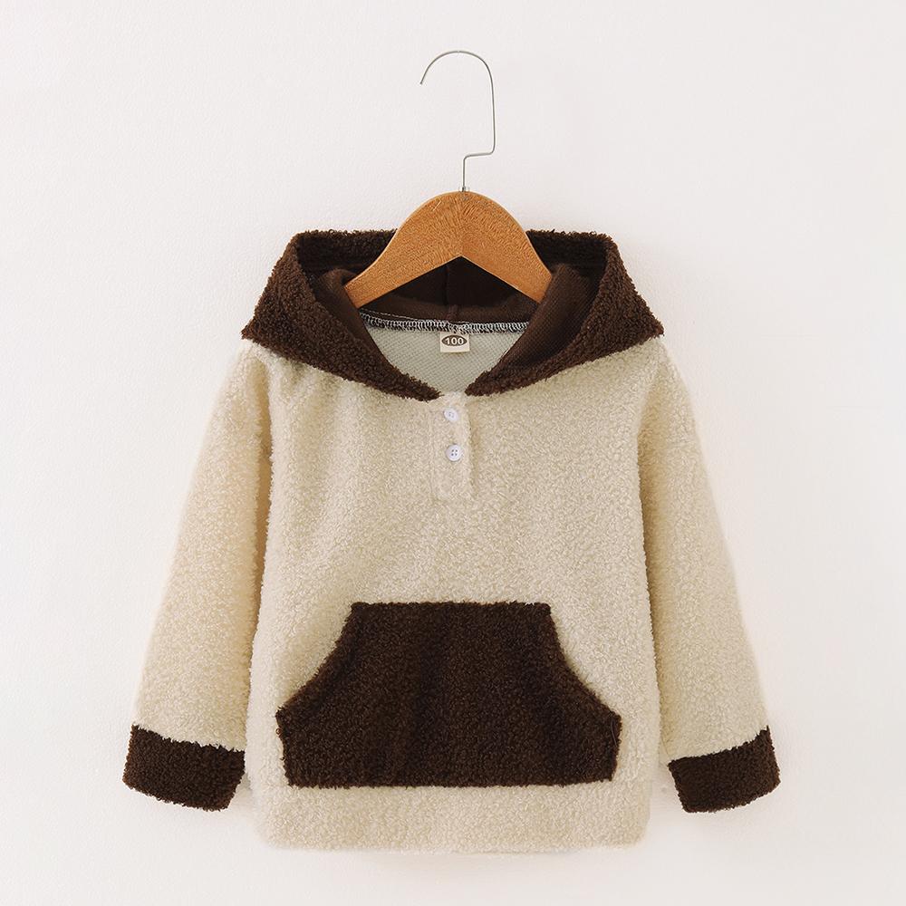 Unisex Long Sleeve Winter Hooded Color Block Top Kids Wholesale Clothing - PrettyKid