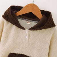 Unisex Long Sleeve Winter Hooded Color Block Top Kids Wholesale Clothing - PrettyKid