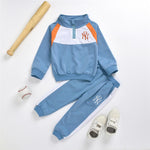 Boys Long Sleeve Zipper Casual Tracksuit Wholesale Childrens Clothing - PrettyKid