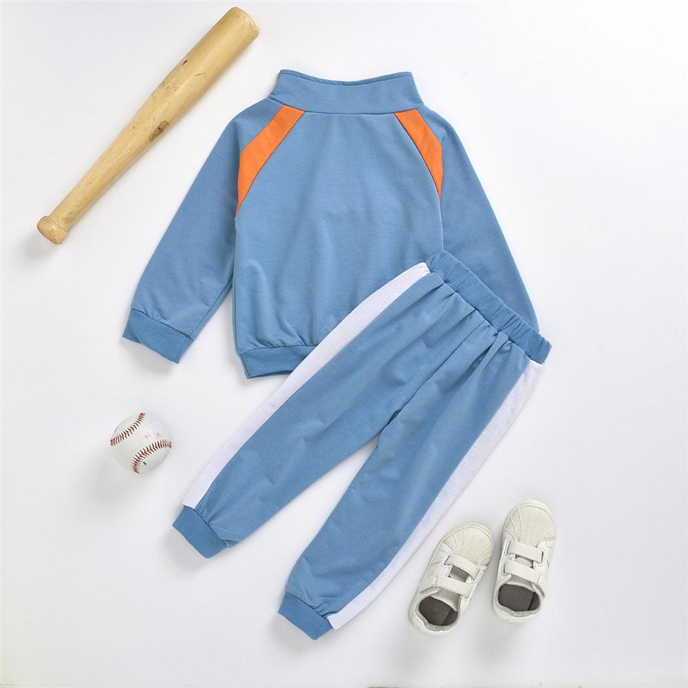 Boys Long Sleeve Zipper Casual Tracksuit Wholesale Childrens Clothing - PrettyKid