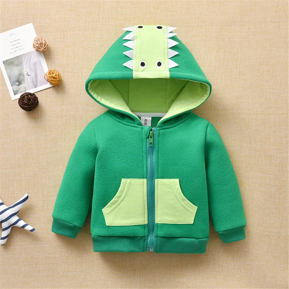 Baby Boys Long Sleeve Zipper Hooded Cartoon Jacket Baby Wholesale Clothes - PrettyKid