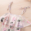 Baby Girls Lotus Leaf Collar Floral Printed Sling Jumpsuit Baby Wholesale vendors - PrettyKid