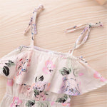 Baby Girls Lotus Leaf Collar Floral Printed Sling Jumpsuit Baby Wholesale vendors - PrettyKid