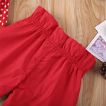 Girls Lotus Leaf Collar Polka Dot Top & Pants Kids Wholesale clothes - PrettyKid