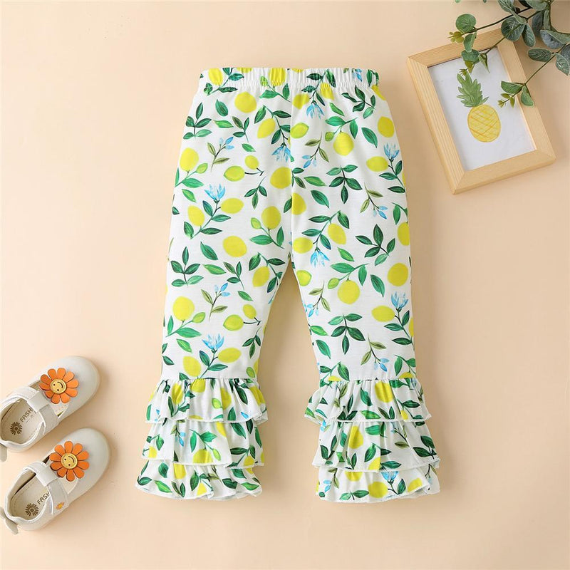 Girls Love Lemon Long Sleeve Top & Printed Trousers Girl Wholesale - PrettyKid
