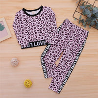 Girls Love Long Sleeve Leopard Zebra Printed Top & Pants Wholesale Girls Clothing - PrettyKid