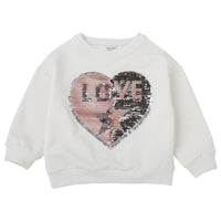 Girls Love Sequin Letter Long-sleeve Tees Wholesale - PrettyKid