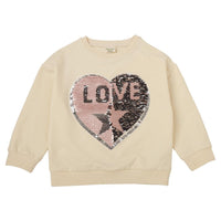 Girls Love Sequin Letter Long-sleeve Tees Wholesale - PrettyKid