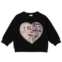 Girls Love Sequin Letter Long-sleeve Tees Wholesale - PrettyKid