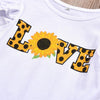 Girls Love Sunflower Printed Short Sleeve Tops & Leopard Shirts Kids Wear Wholesale - PrettyKid