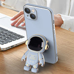 6D Plating Astronaut iPhone Case Stand - PrettyKid