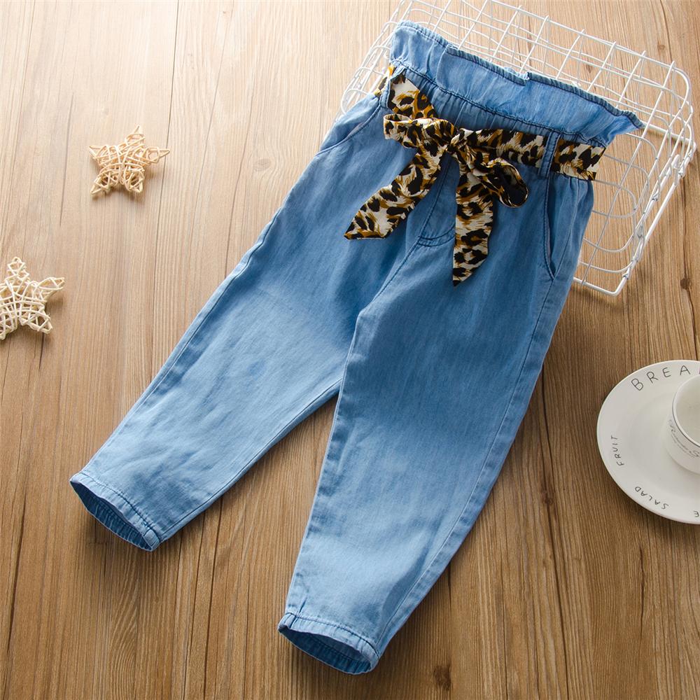 Girls Leopard Belt & Solid Pants Wholesale Boutique Girl Clothing - PrettyKid