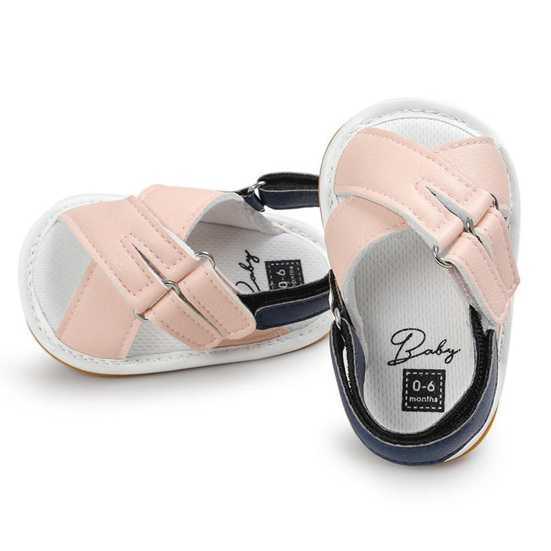 Baby Girls Magic Tape Open Toe PU Sandals Wholesale Kids Shoes - PrettyKid