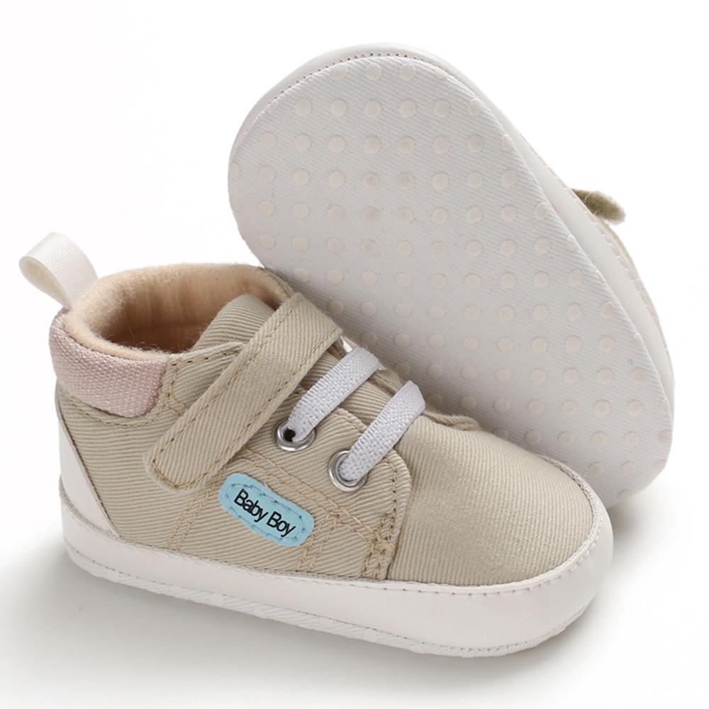 Baby Boys Magic Tape Solid Soft Sneakers - PrettyKid