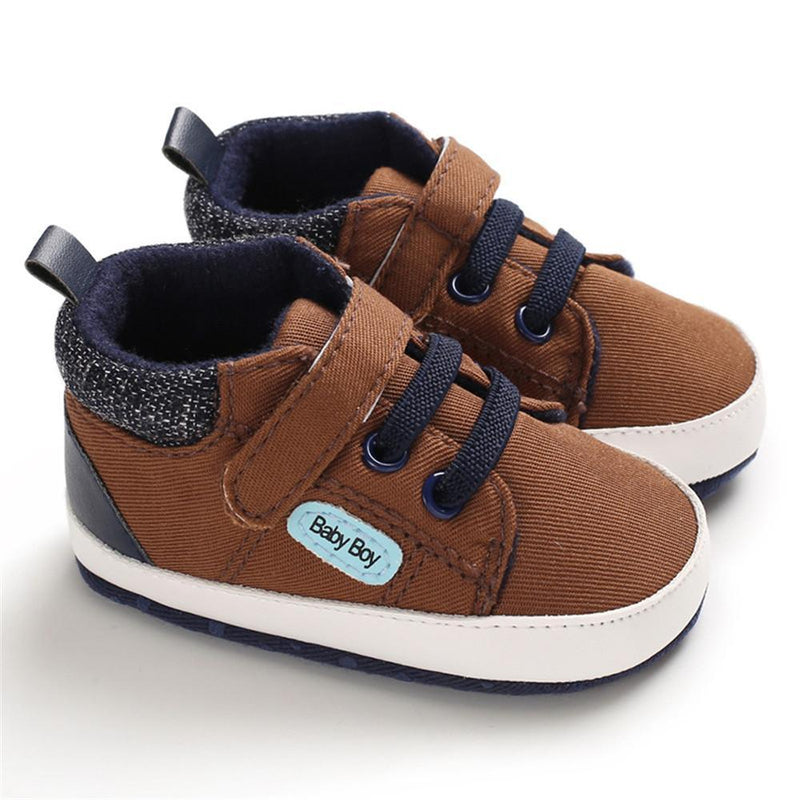 Baby Boys Magic Tape Solid Soft Sneakers - PrettyKid