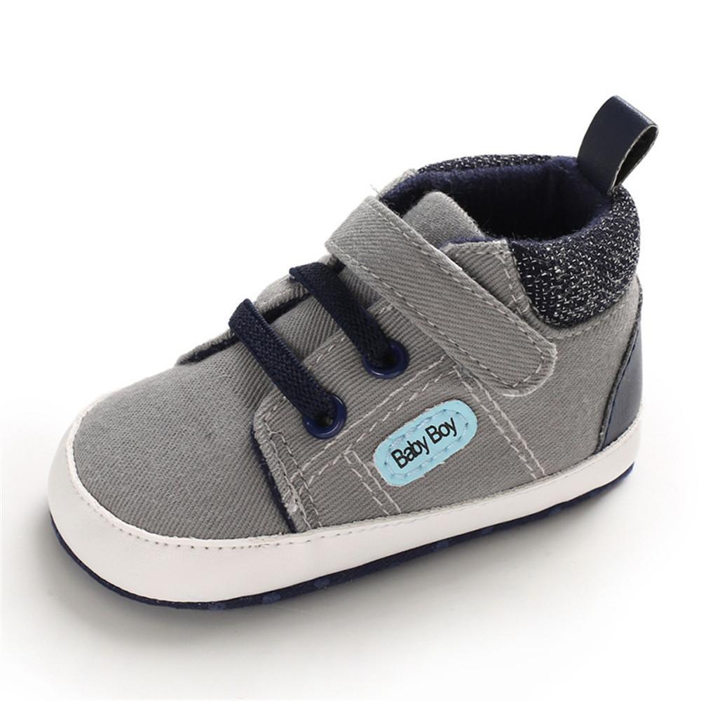 Baby Boys Magic Tape Solid Soft Sneakers - PrettyKid