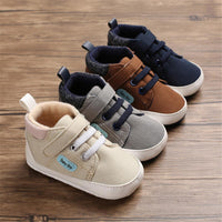 Baby Boys Magic Tape Solid Soft Sneakers - PrettyKid