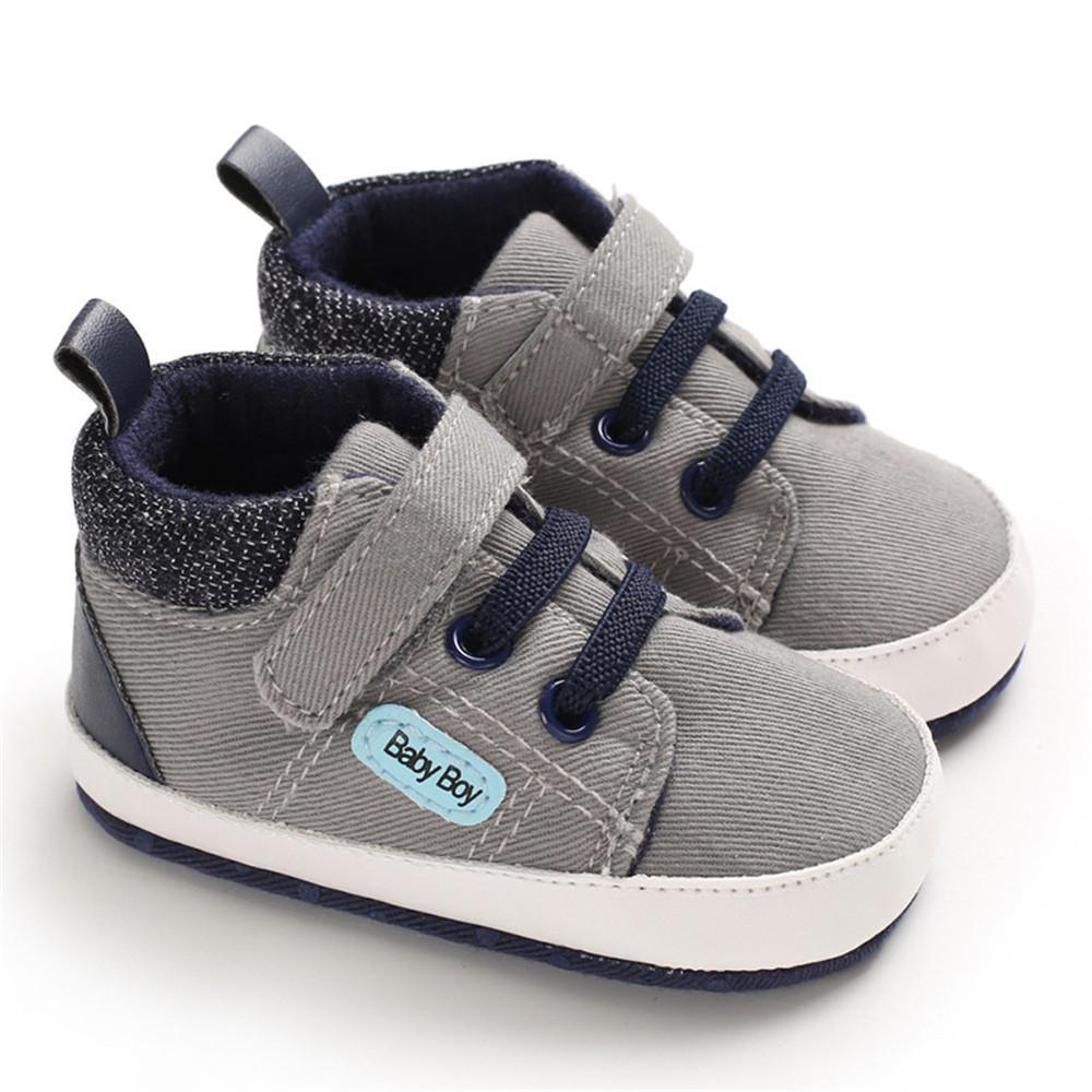 Baby Boys Magic Tape Solid Soft Sneakers - PrettyKid