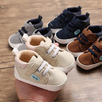 Baby Boys Magic Tape Solid Soft Sneakers - PrettyKid