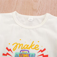 Boys Make Some Noise Printed Short Sleeve Top & Shorts Boys Wholesale clothing - PrettyKid
