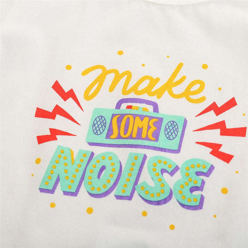 Boys Make Some Noise Printed Short Sleeve Top & Shorts Boys Wholesale clothing - PrettyKid