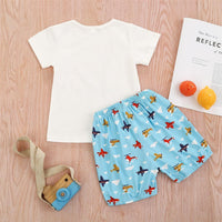Boys Make Some Noise Printed Short Sleeve Top & Shorts Boys Wholesale clothing - PrettyKid