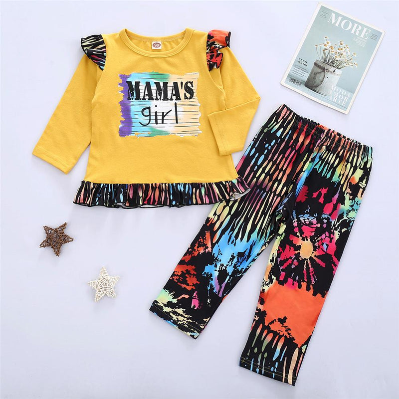 Toddler Mama's Girl LongSleeve Tie Dye Top & Pants Toddler Girls Wholesale - PrettyKid