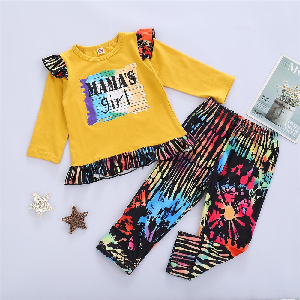 Toddler Mama's Girl LongSleeve Tie Dye Top & Pants Toddler Girls Wholesale - PrettyKid