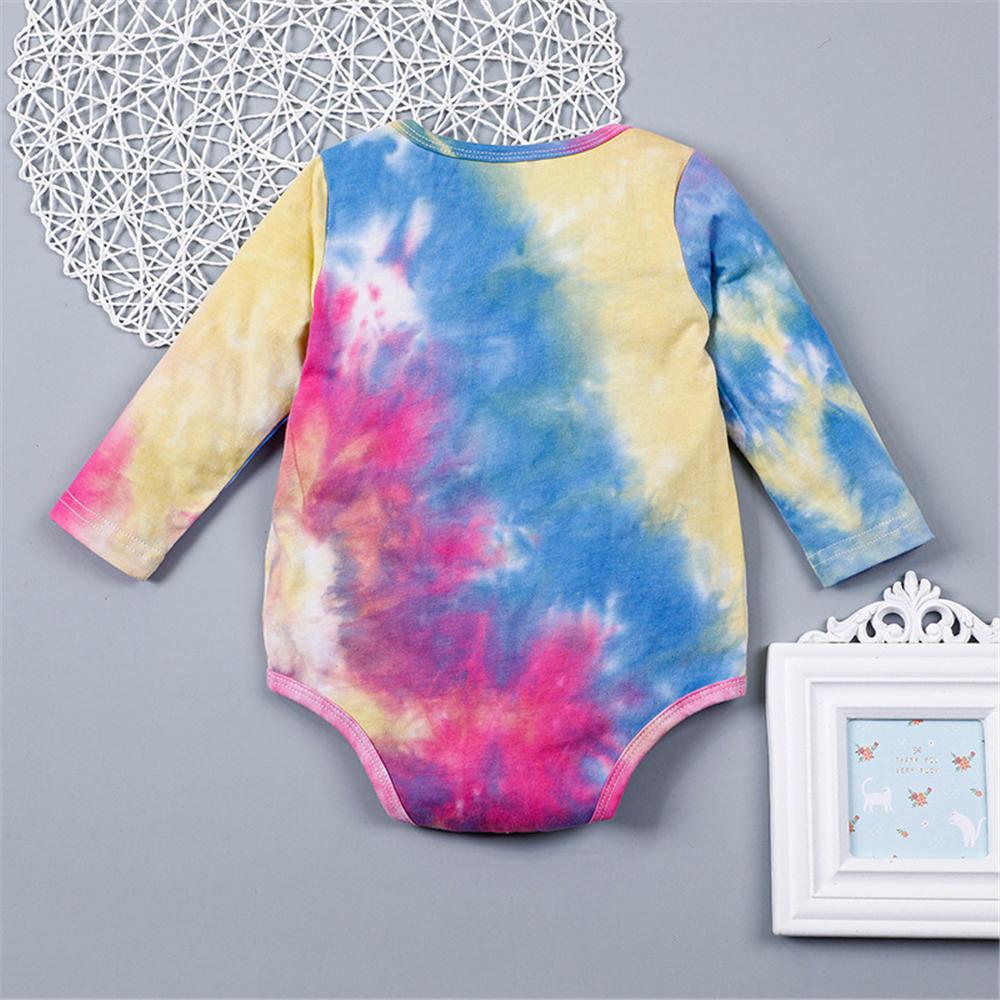 Baby Mama's Girl Tie Dye Long Sleeve Romper Wholesale Baby Outfits - PrettyKid