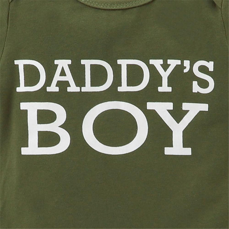 Baby Boys Mamas Boy Printed Short Sleeve Romper & Camo Pants Baby clothing Cheap Wholesale - PrettyKid