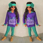 Toddler Girls Mermaid Hooded Long Sleeve Top & Pants Girl Wholesale - PrettyKid