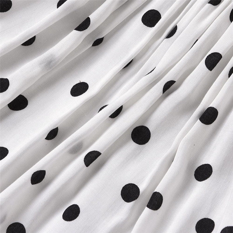 Girls Mesh Long Sleeve Solid Top & Polka Dot Skirt Girls Clothing Wholesalers - PrettyKid