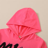 Girls Mini Boss Letter Printed Long Sleeve Hooded Top & Bottoms Girl Boutique Clothing Wholesale - PrettyKid