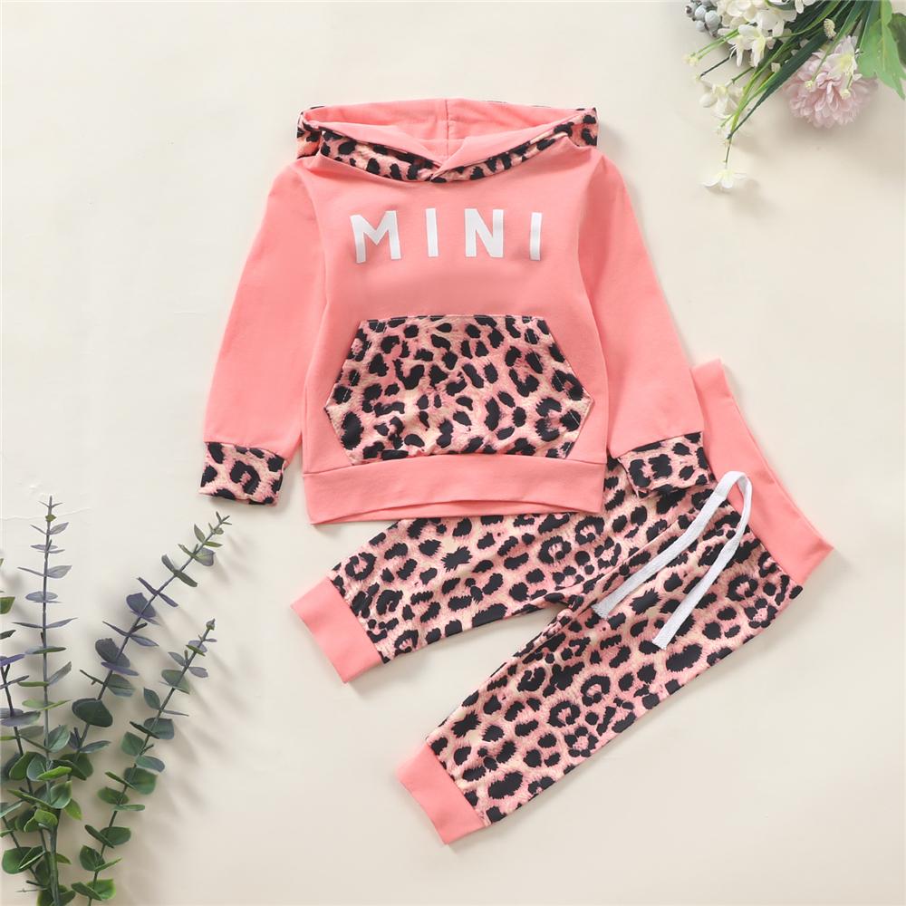 Baby Mini Leopard Printed Hooded Long Sleeve Top & Pants Wholesale Baby - PrettyKid