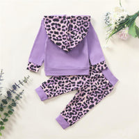 Baby Mini Leopard Printed Hooded Long Sleeve Top & Pants Wholesale Baby - PrettyKid