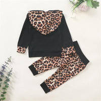 Baby Mini Leopard Printed Hooded Long Sleeve Top & Pants Wholesale Baby - PrettyKid