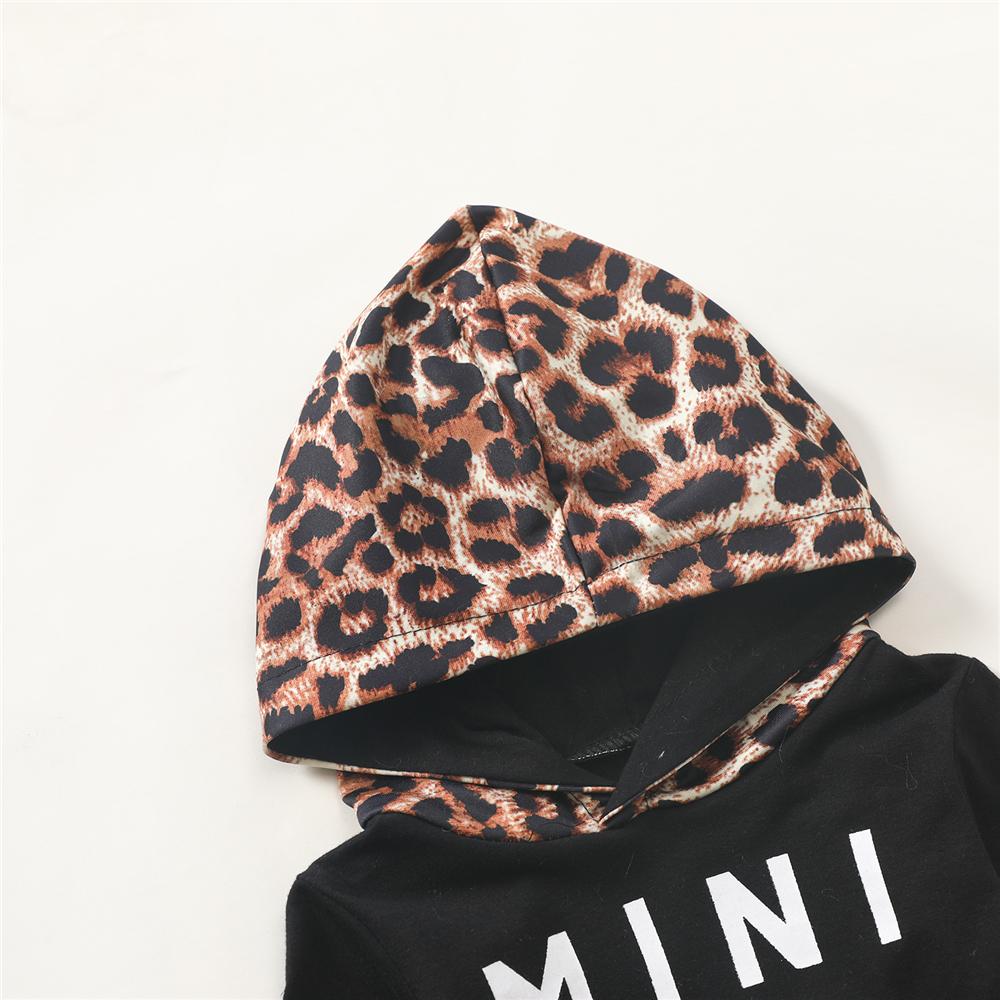 Baby Mini Leopard Printed Hooded Long Sleeve Top & Pants Wholesale Baby - PrettyKid