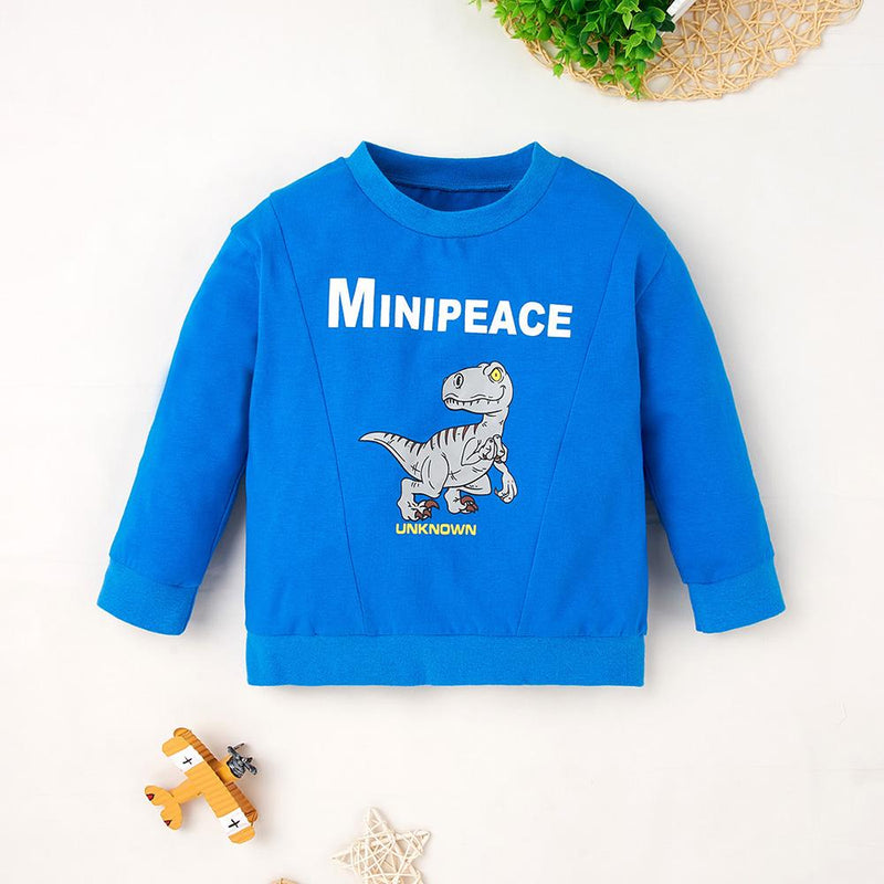 Boys Minipeace Cartoon Dinosaur Long Sleeve T-shirt Boys Clothes Wholesale - PrettyKid