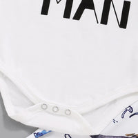 Mom's Little Man Long Sleeve Romper & Printed Pants & Hat Baby Wholesales - PrettyKid