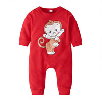 Baby Monkey Animal Cute Long Sleeve Rompers - PrettyKid