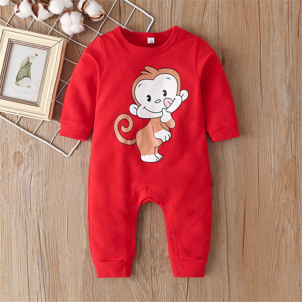 Baby Monkey Animal Cute Long Sleeve Rompers - PrettyKid