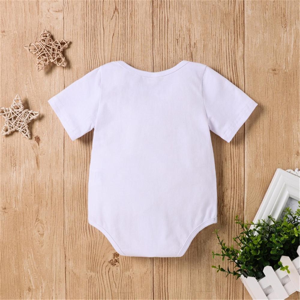 Baby Moon Letter Printed Short Sleeve Romper wholesale smocked children's clothing - PrettyKid