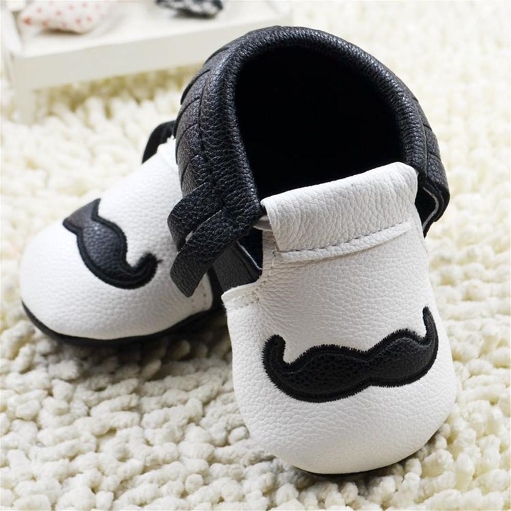 Baby Boys Mustache Pattern Slip On Infant shoes - PrettyKid