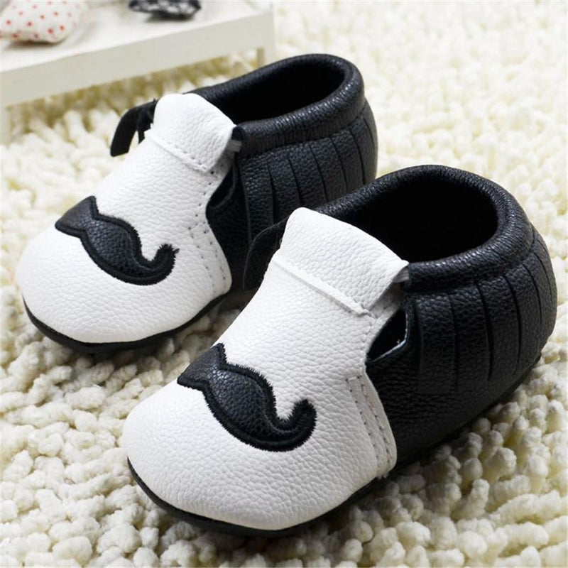 Baby Boys Mustache Pattern Slip On Infant shoes - PrettyKid